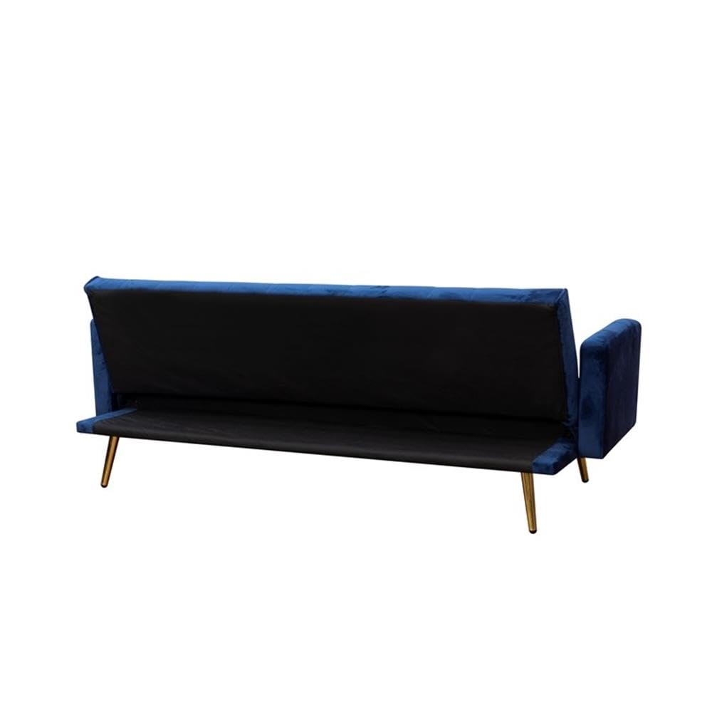 Navy Blue Velvet Convertible Sofa Bed I3752