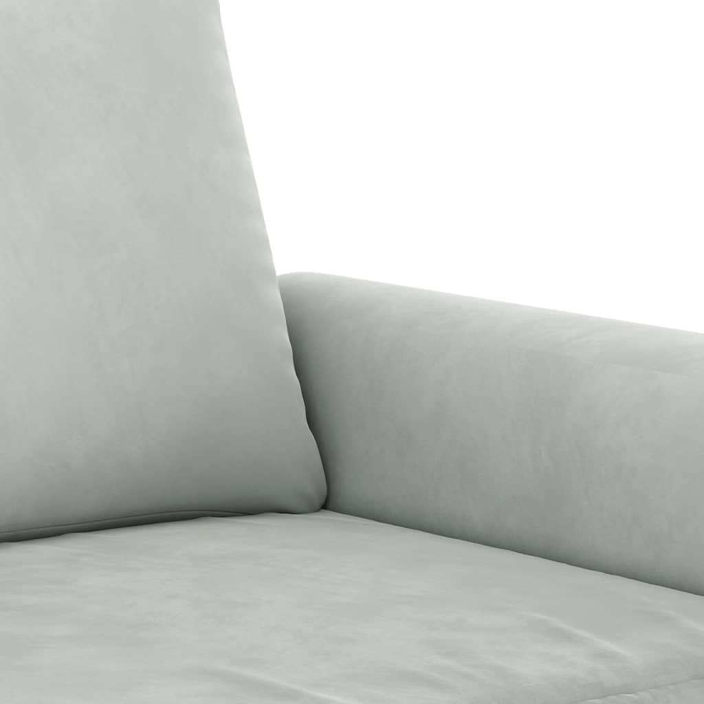 Light Gray Velvet 2 Piece Sofa Set O3803