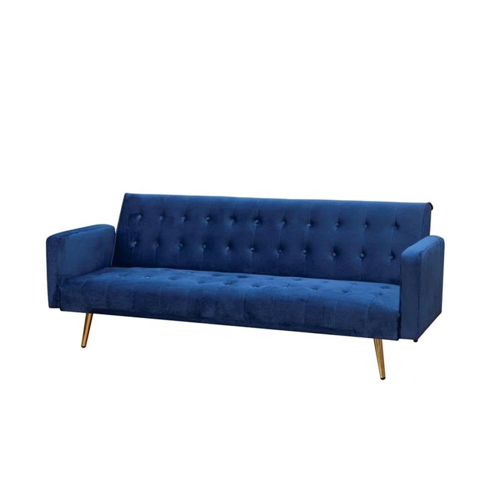 Navy Blue Velvet Convertible Sofa Bed I3752