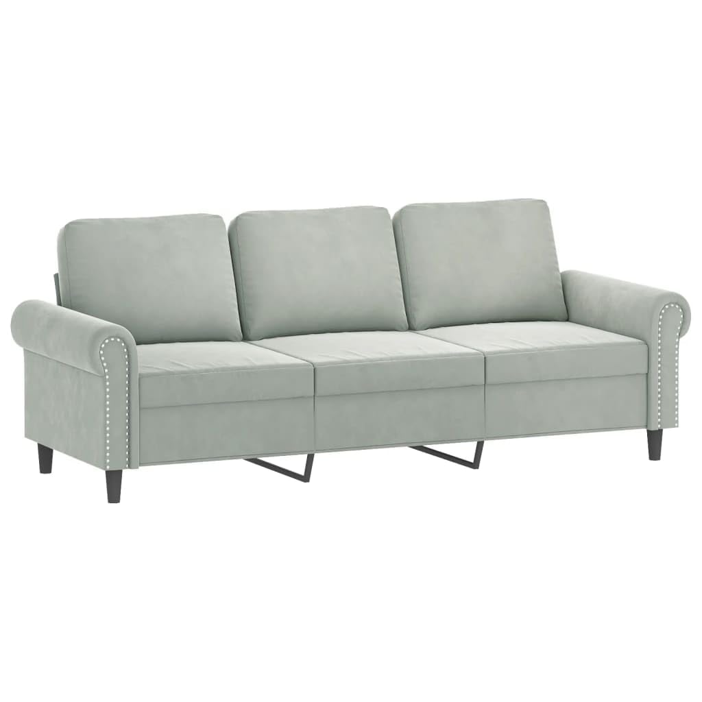 Light Gray Velvet 2 Piece Sofa Set O3803