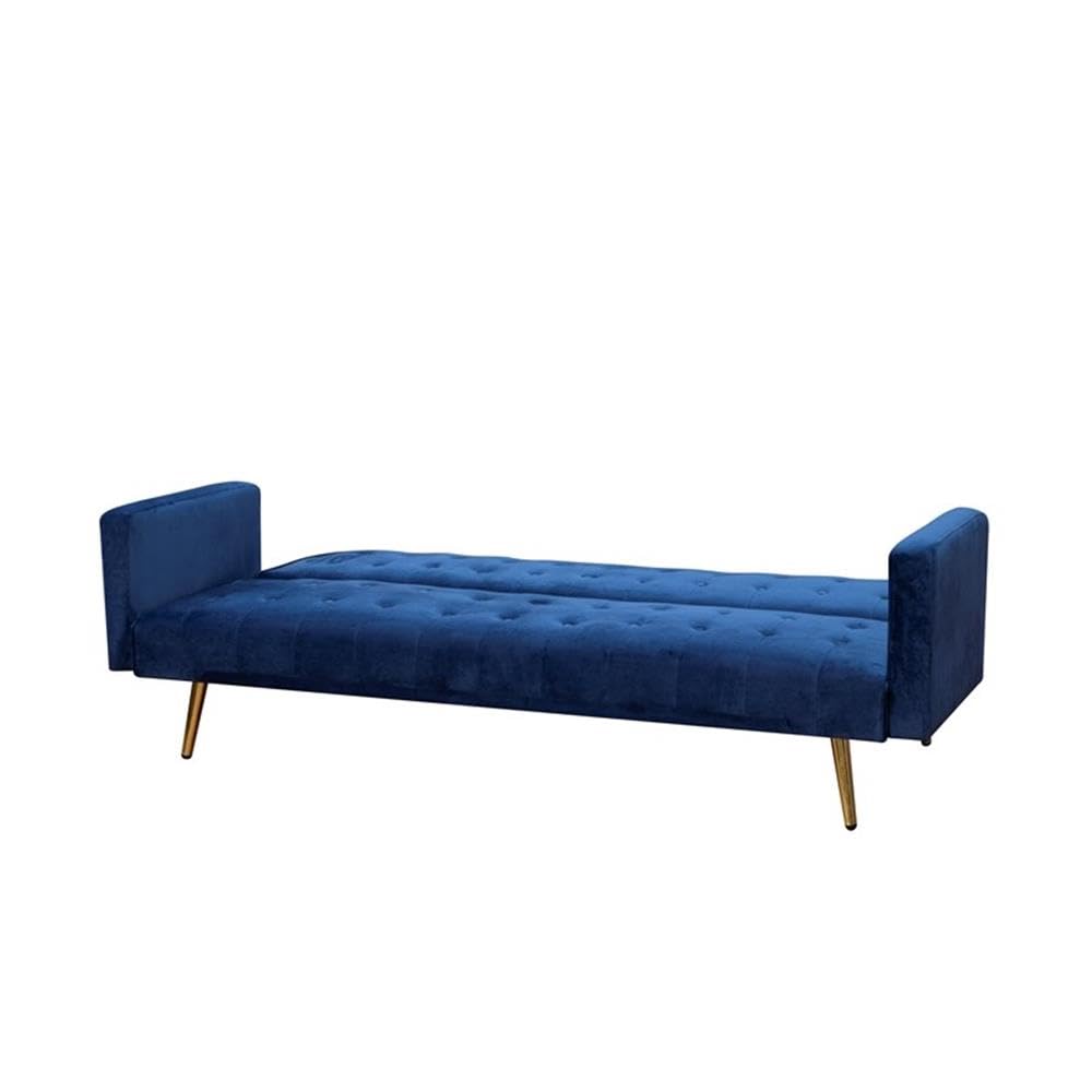 Navy Blue Velvet Convertible Sofa Bed I3752