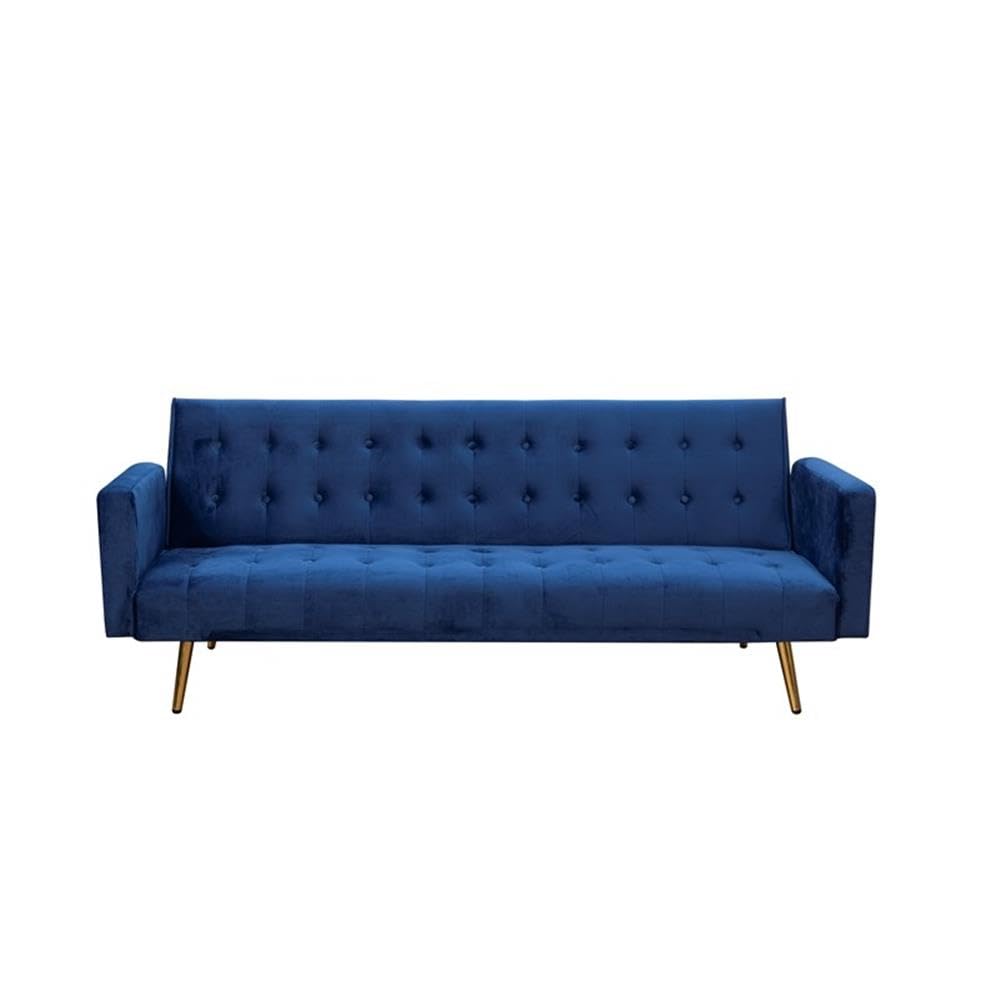 Navy Blue Velvet Convertible Sofa Bed I3752