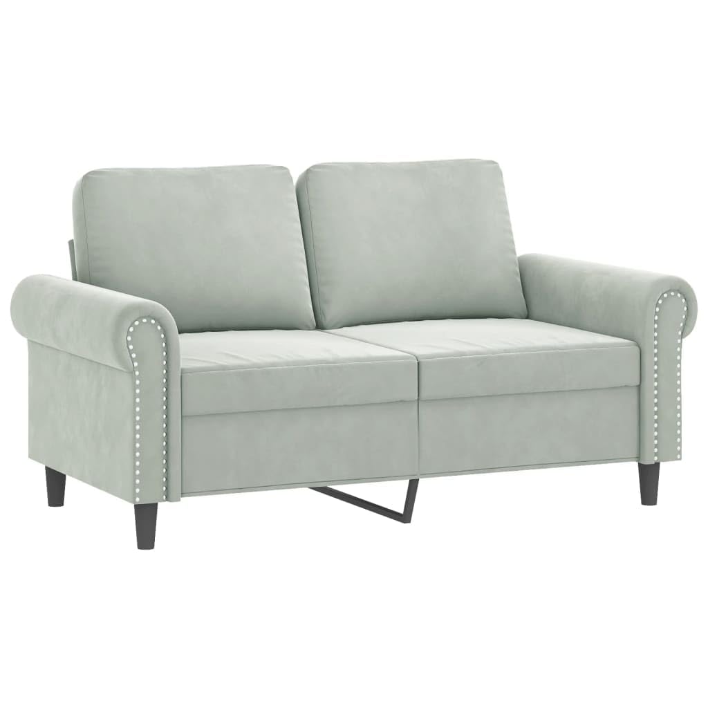 Light Gray Velvet 2 Piece Sofa Set O3803