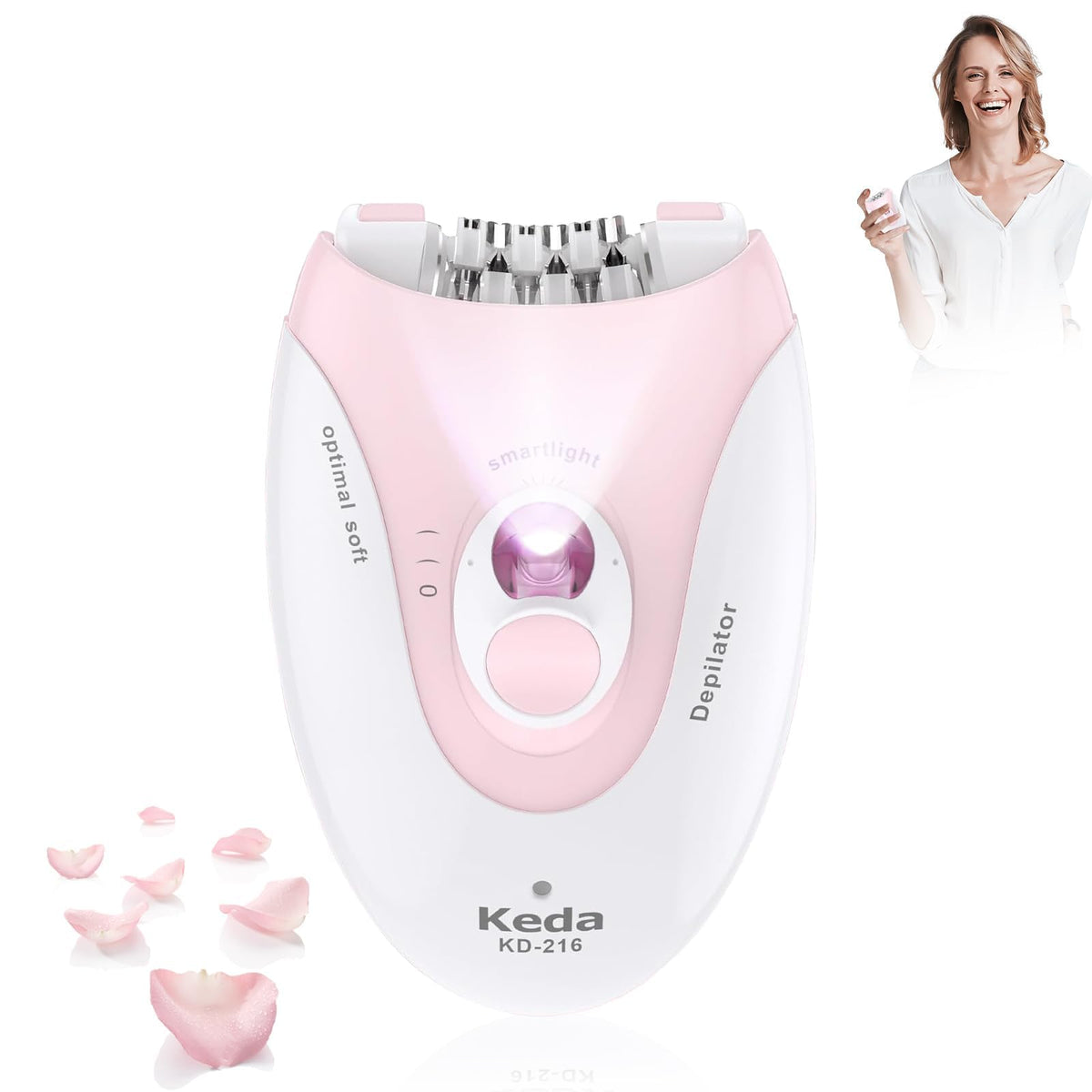 Facial Epilator with LED Light Two Speed Hair Removal Device Y6709