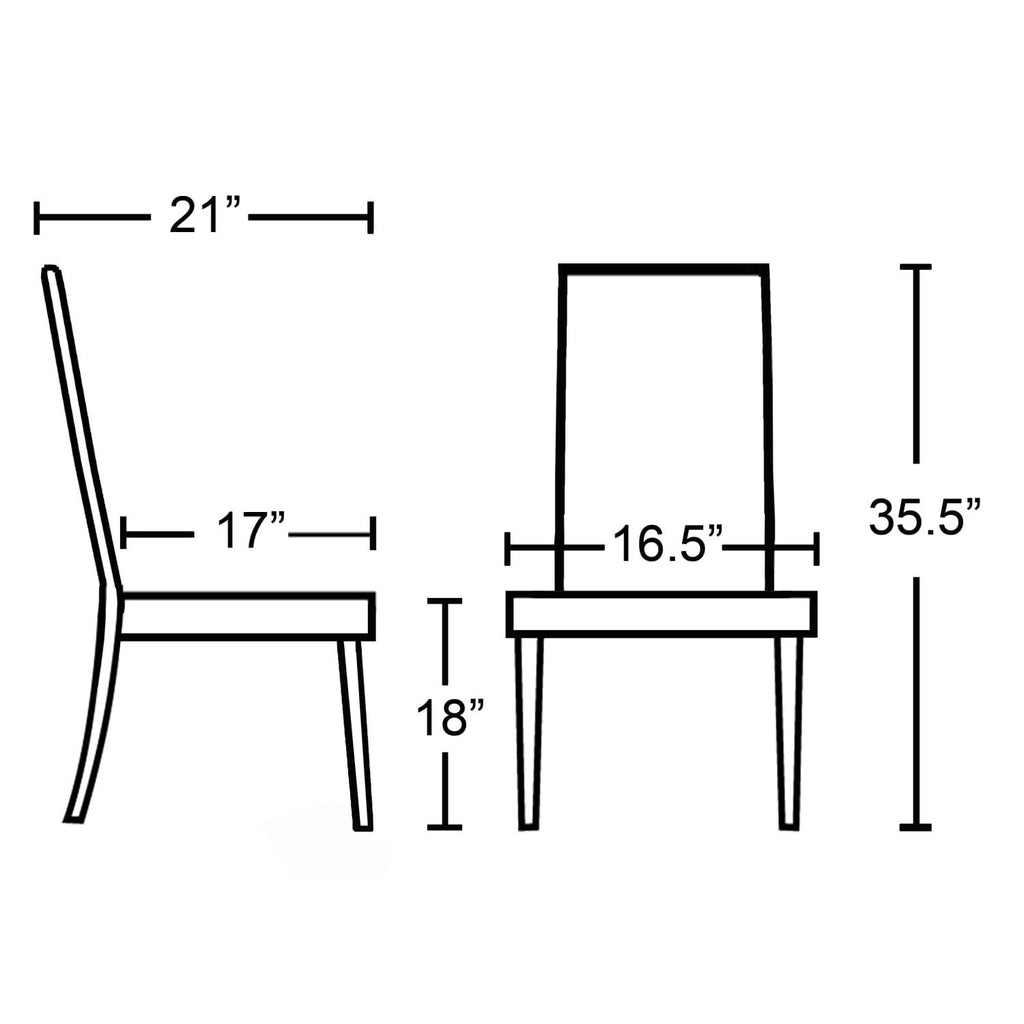 Solid Wood Leatherette Parson Chair Set of 2 S1963