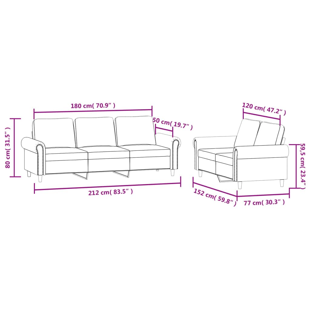 Light Gray Velvet 2 Piece Sofa Set O3803