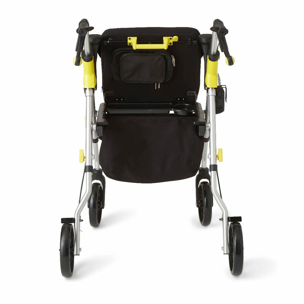 Folding Rolling Walker with Seat, 8-inch Wheels, Silver H571050