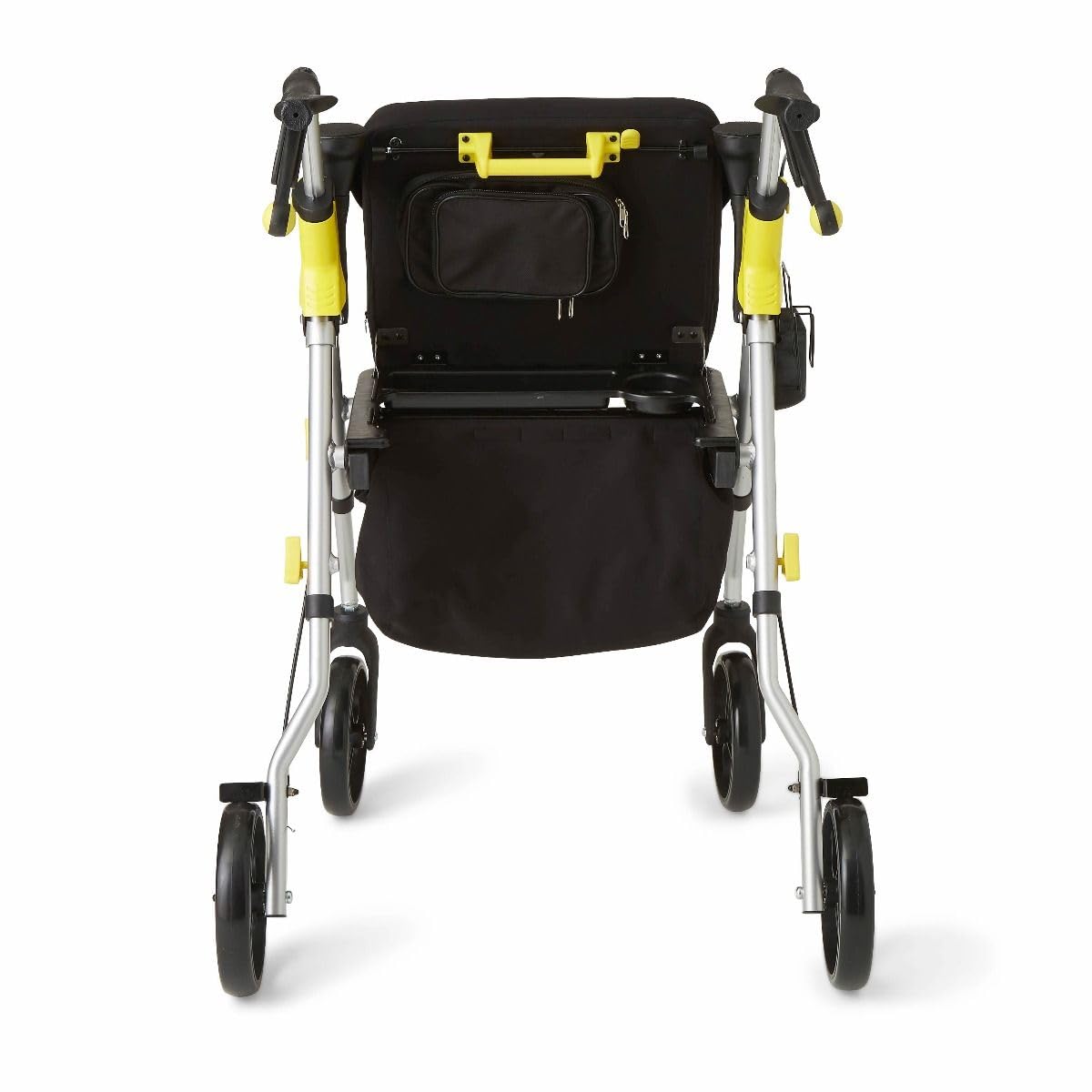 Folding Rolling Walker with Seat, 8-inch Wheels, Silver H571050