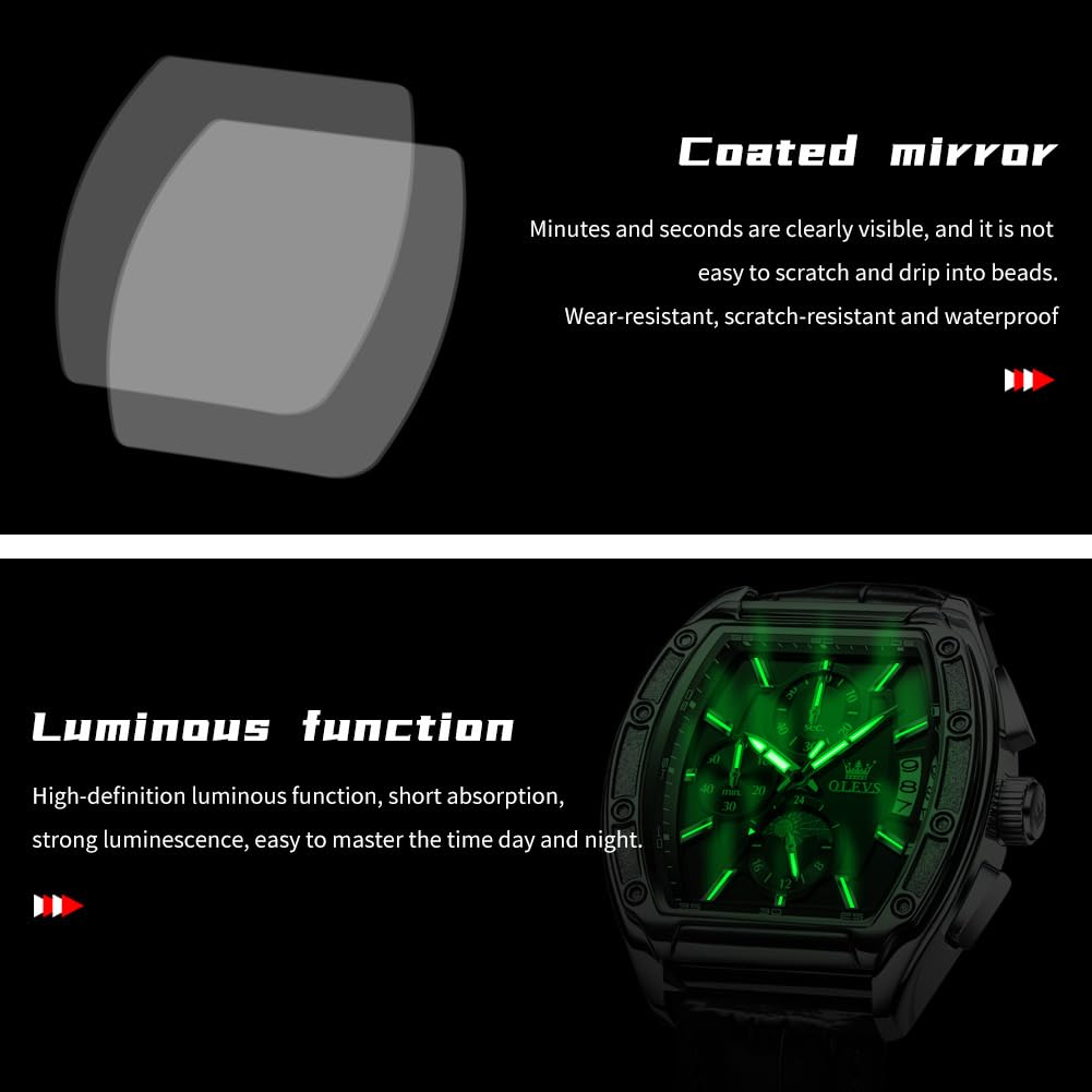 Men Big Square Face Chronograph Stainless Steel Dress Watch F20712
