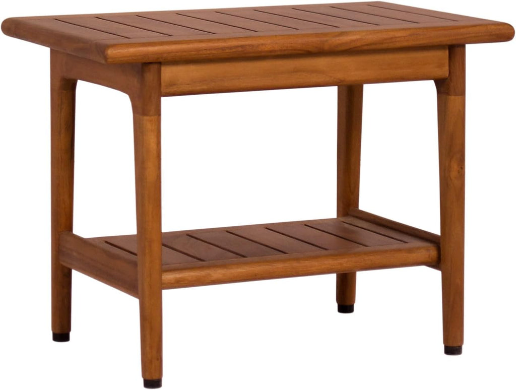 Teak Shower Bench with Shelf D1070