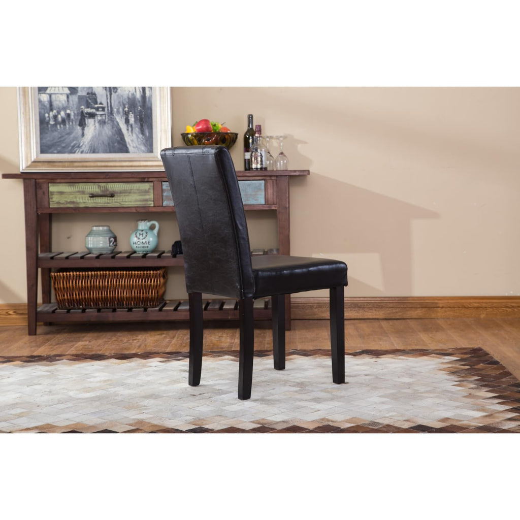 Solid Wood Leatherette Parson Chair Set of 2 S1963