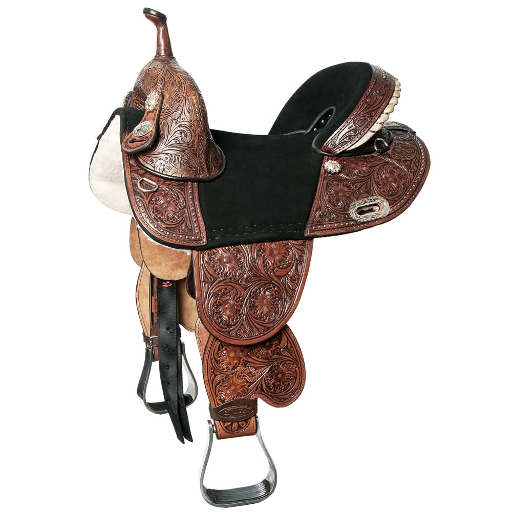 Western Horse Treeless Trail Barrel Saddle Leather I567