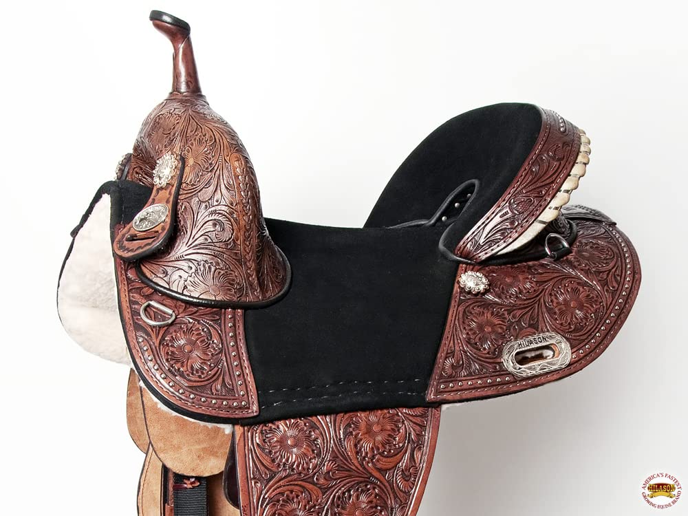 Western Horse Treeless Trail Barrel Saddle Leather I567