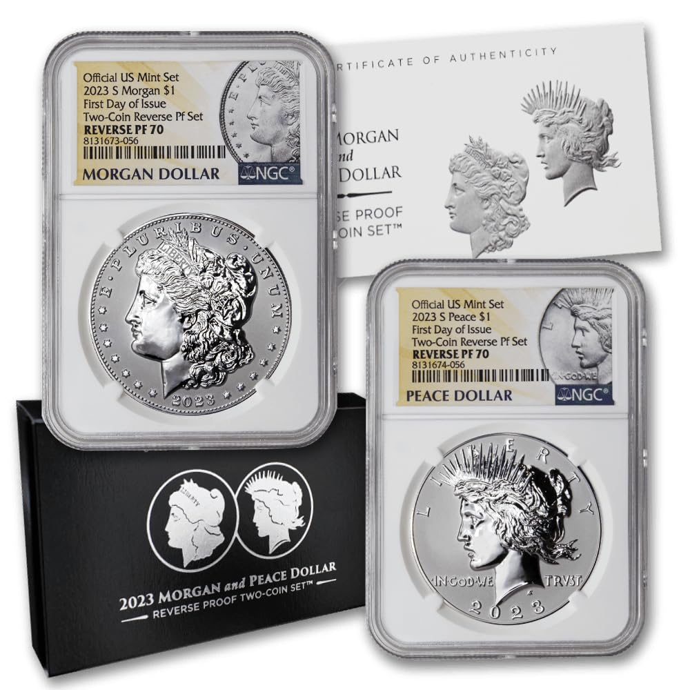 American Proof Silver Morgan and Peace $1 A309