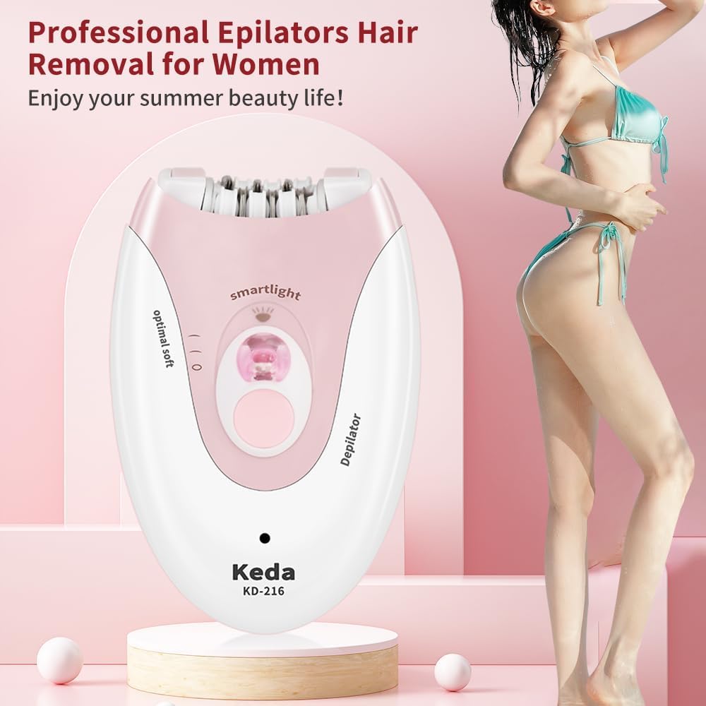 Facial Epilator with LED Light Two Speed Hair Removal Device Y6709