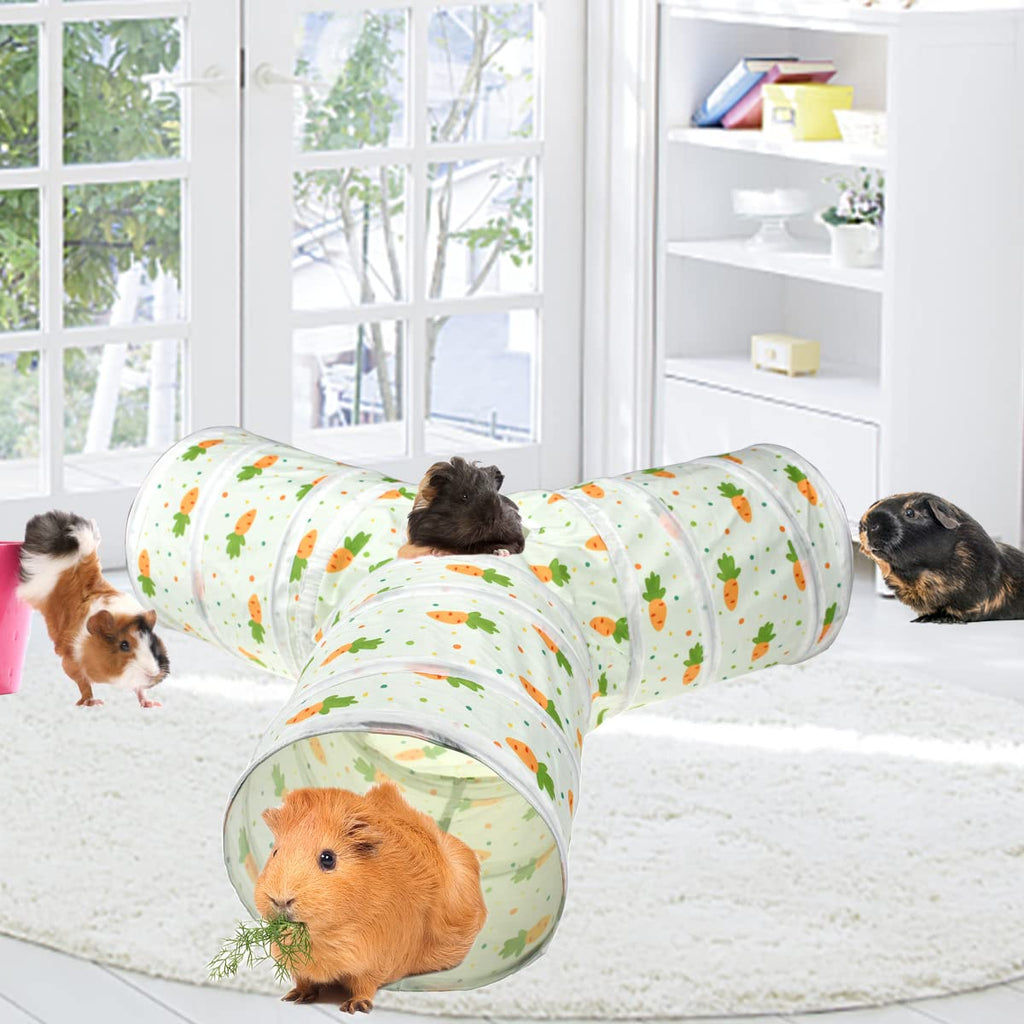 3 Way Collapsible Tunnel with Carrot Patterns Small Pet Hideout X879916