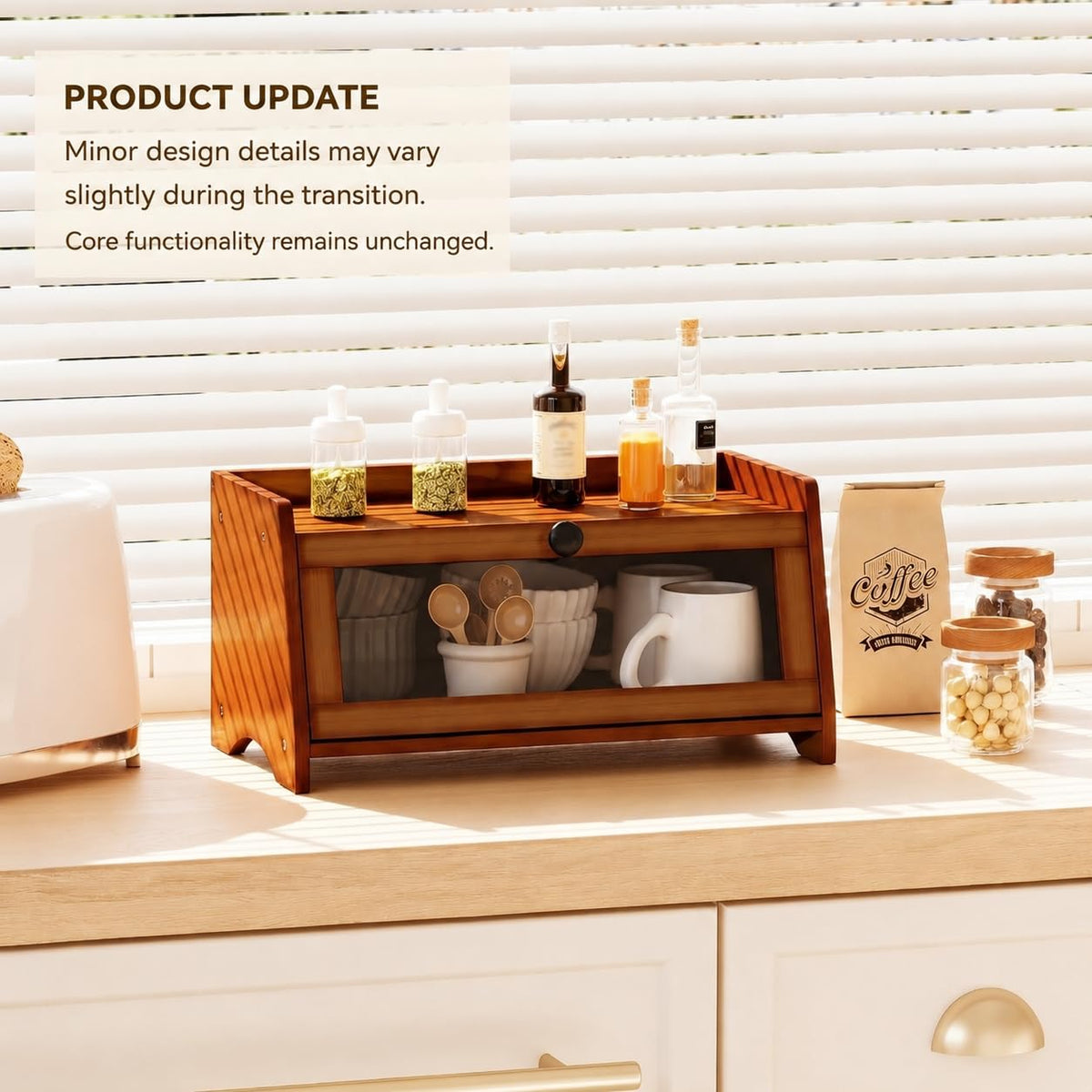 Brown Bamboo Bread Box F61763