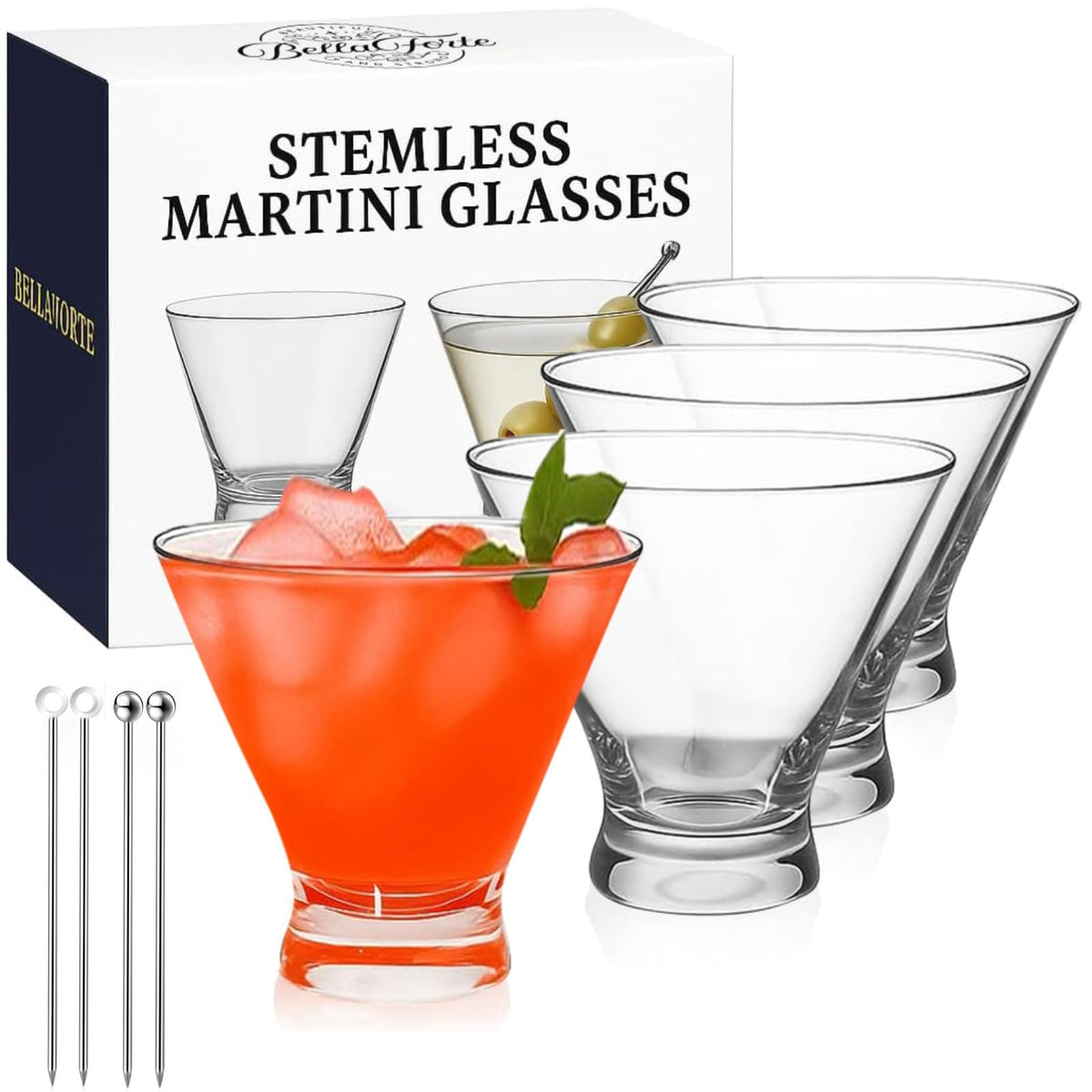 Set of 4 10oz Unbreakable Tritan Stemless Cocktail Glasses H896890