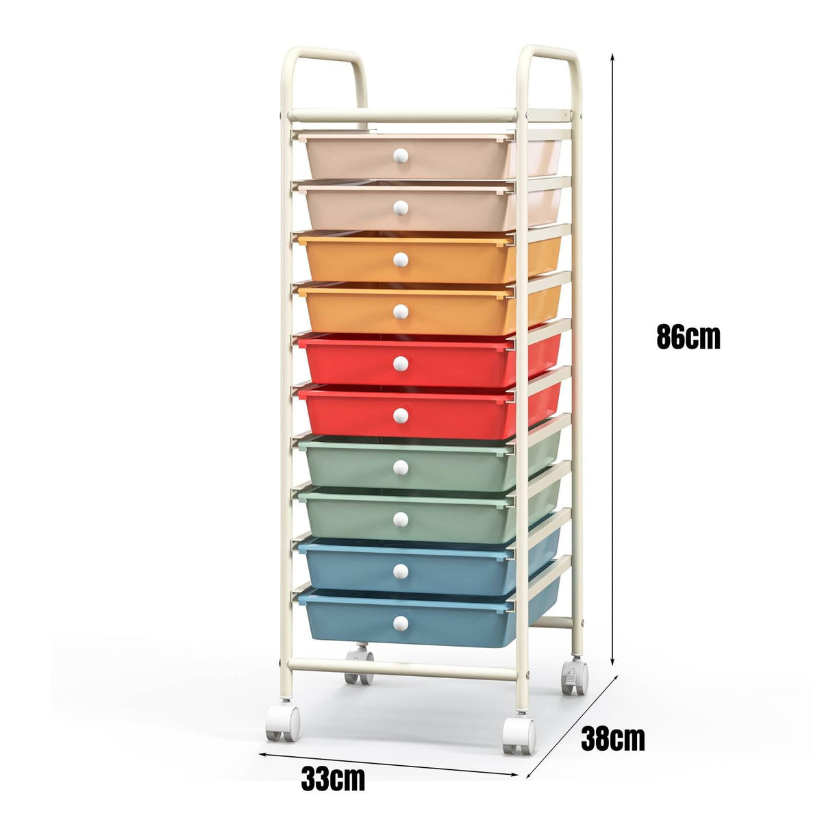 10 Drawers Rolling Storage Cart with Wheels A9012