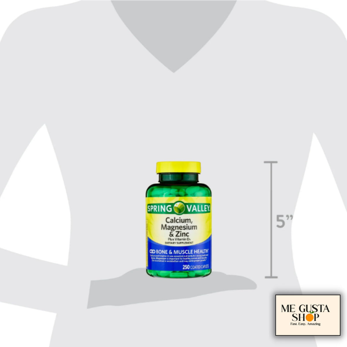 Calcium Magnesium Zinc Plus Vitamin D3 Caplets 500 Count M135751