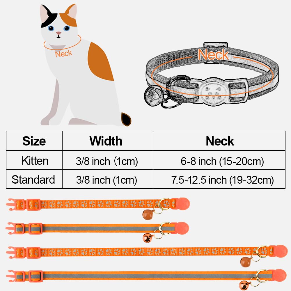 2 Pack Reflective Breakaway Cat Collar with Bell W567