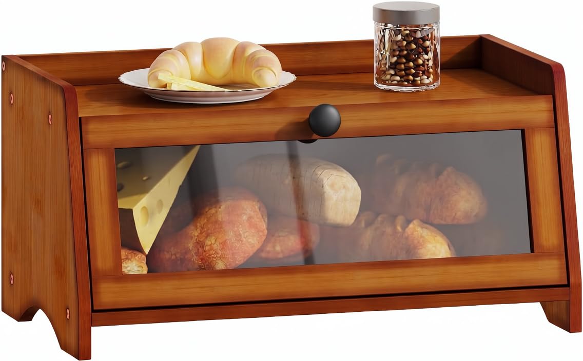 Brown Bamboo Bread Box F61763