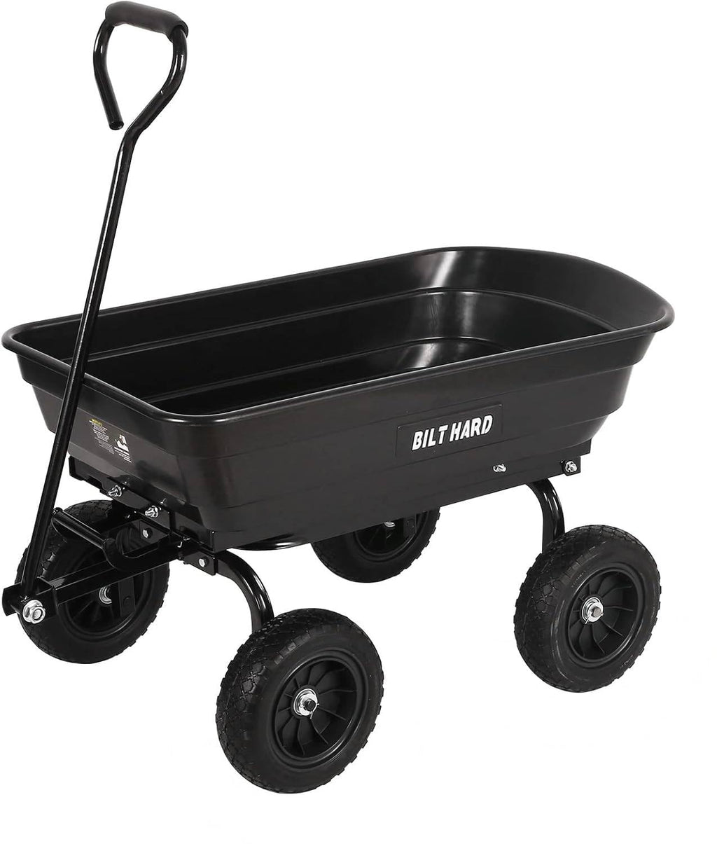 4 Cu.Ft. Poly Yard Dump Cart with 180° Rotating Handle X17082