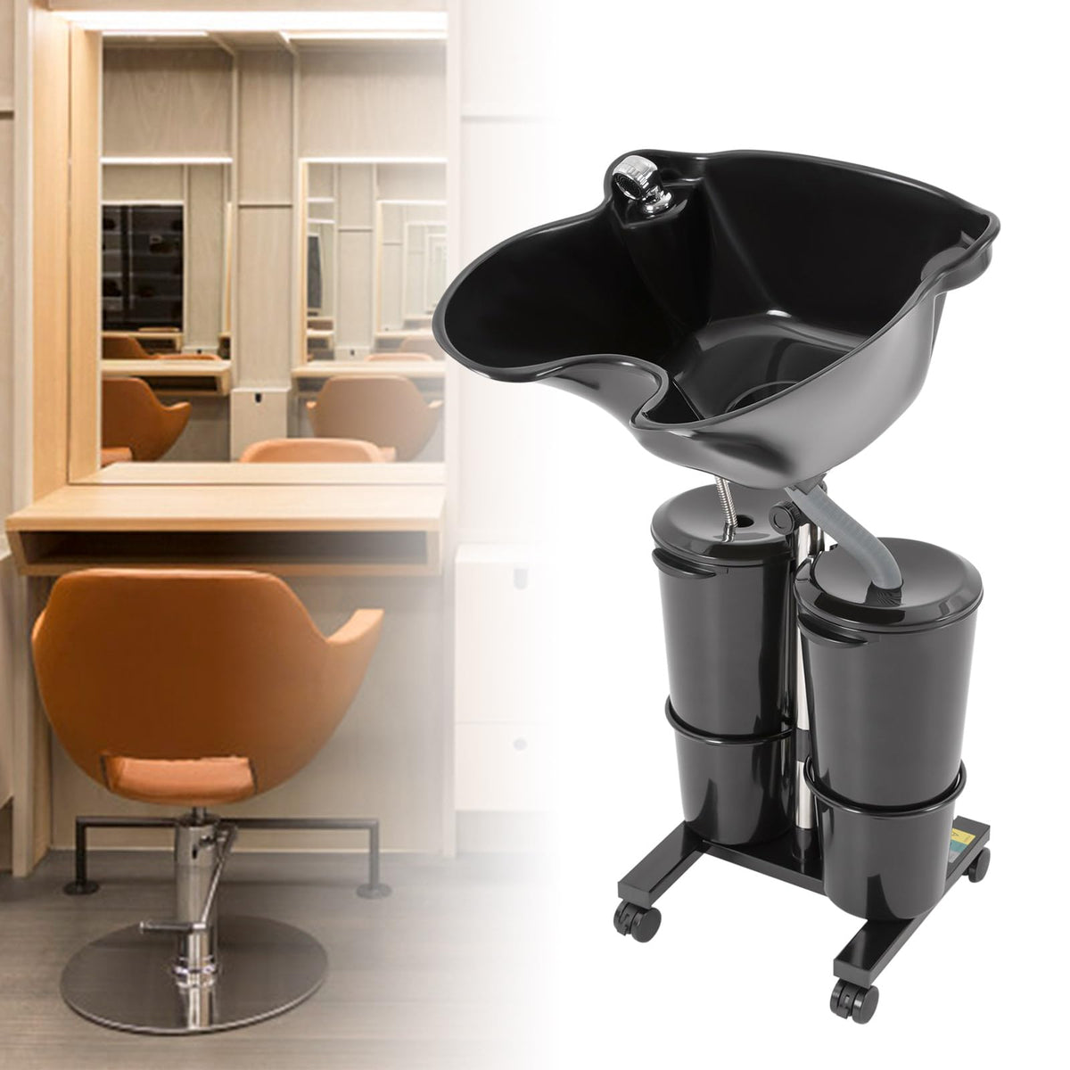Portable Electric Shampoo Bowl with 2 Water Buckets S9852