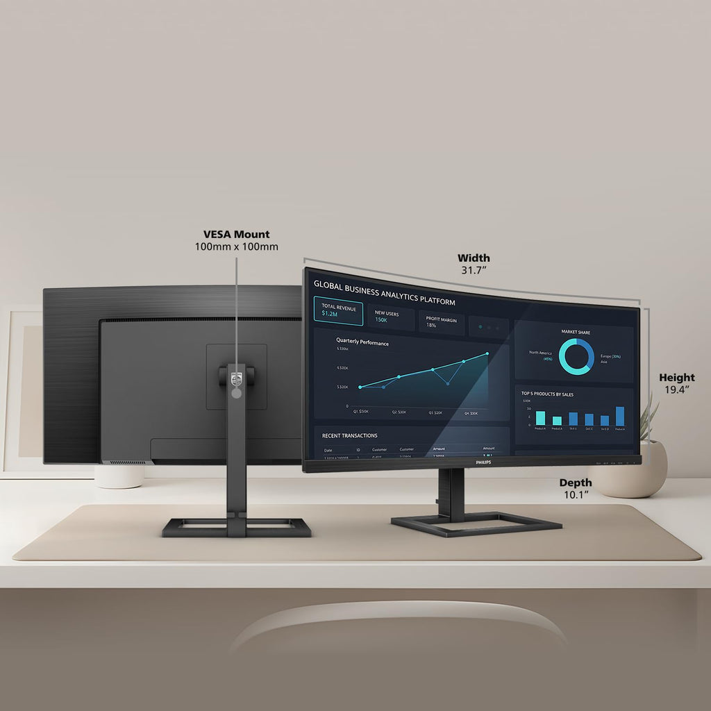 34 Inch Curved UWQHD Computer Monitor M49487