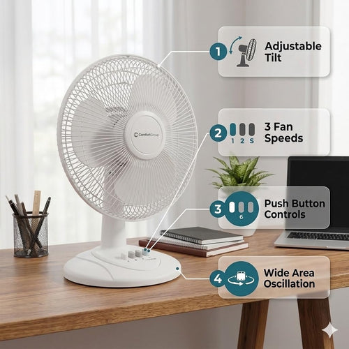 16 inch 3 Speed Oscillating Table Fan V584