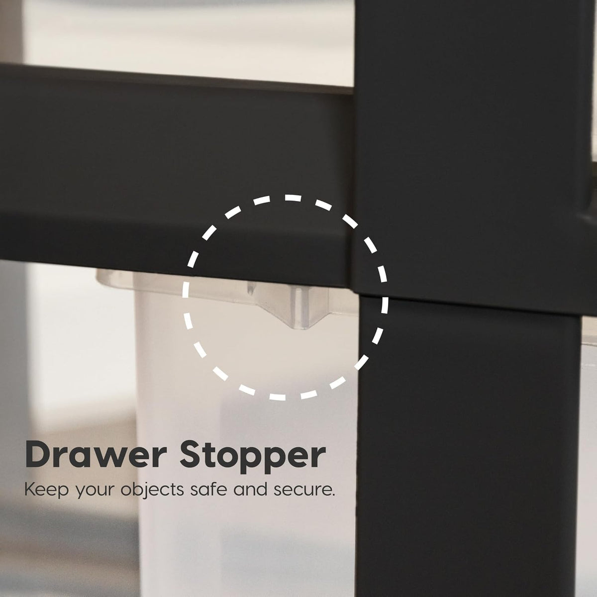 6 Drawer Rolling Storage Cart with Organizer Top, Black M4422