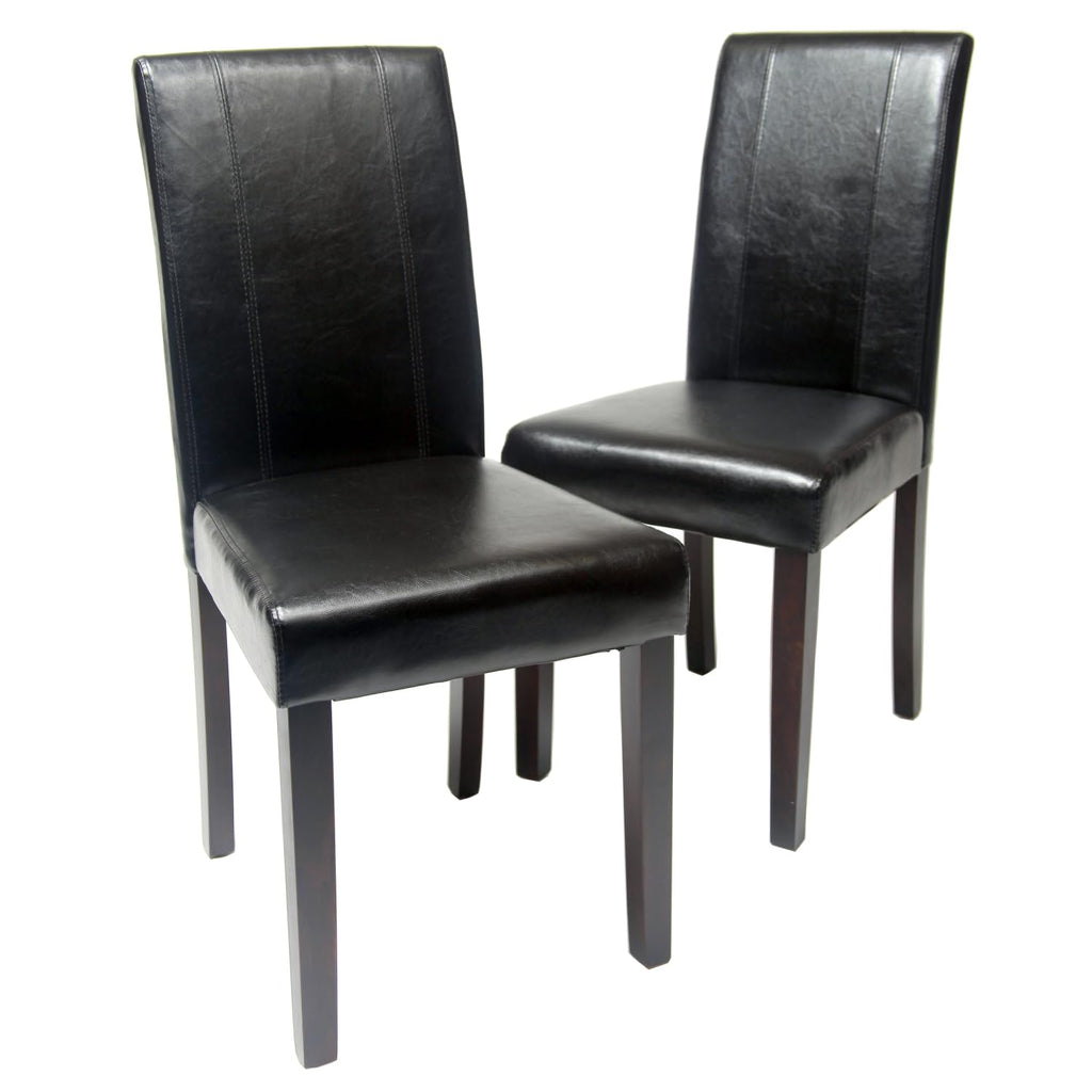 Solid Wood Leatherette Parson Chair Set of 2 S1963