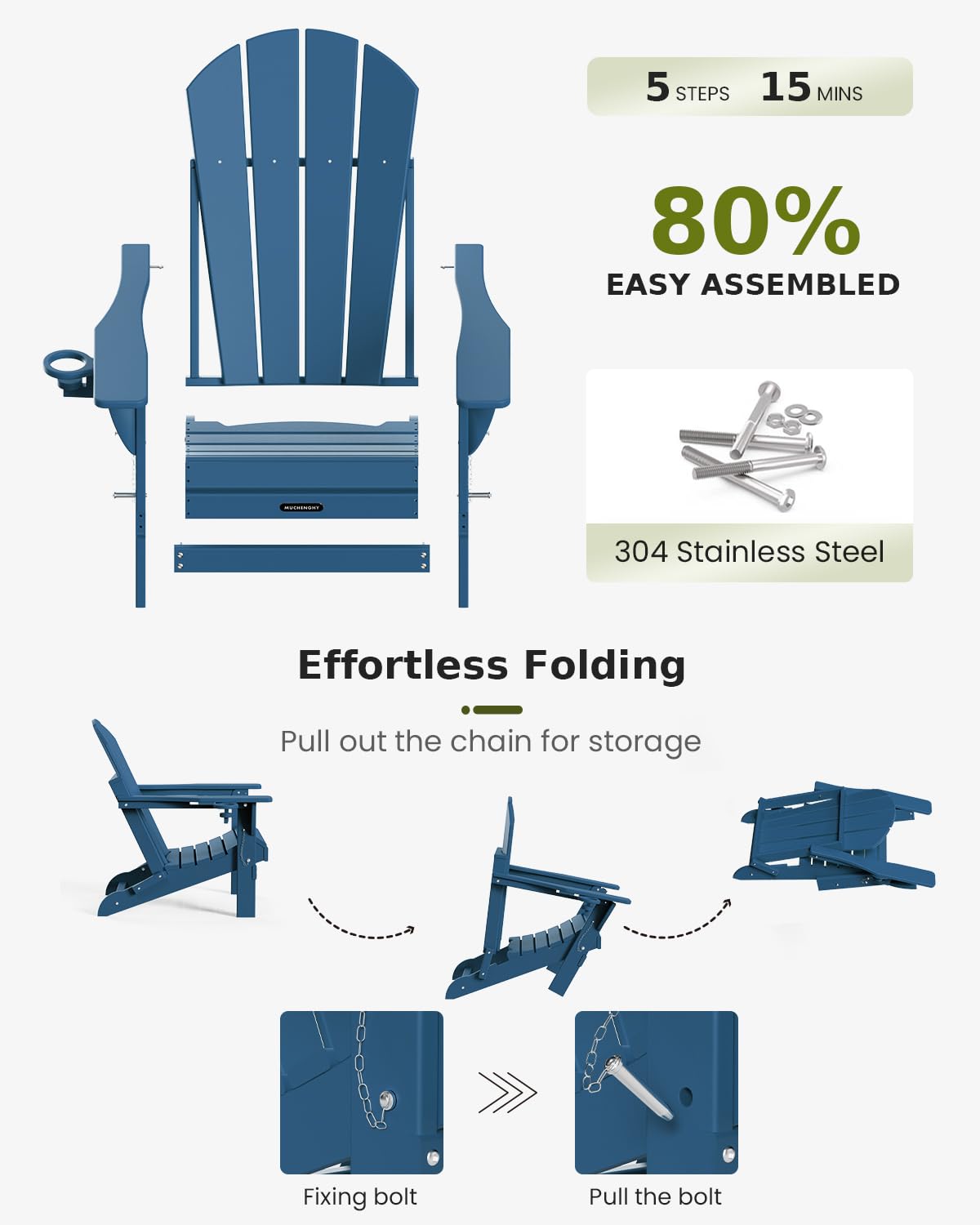 Folding Adirondack Chairs and Table Set K231