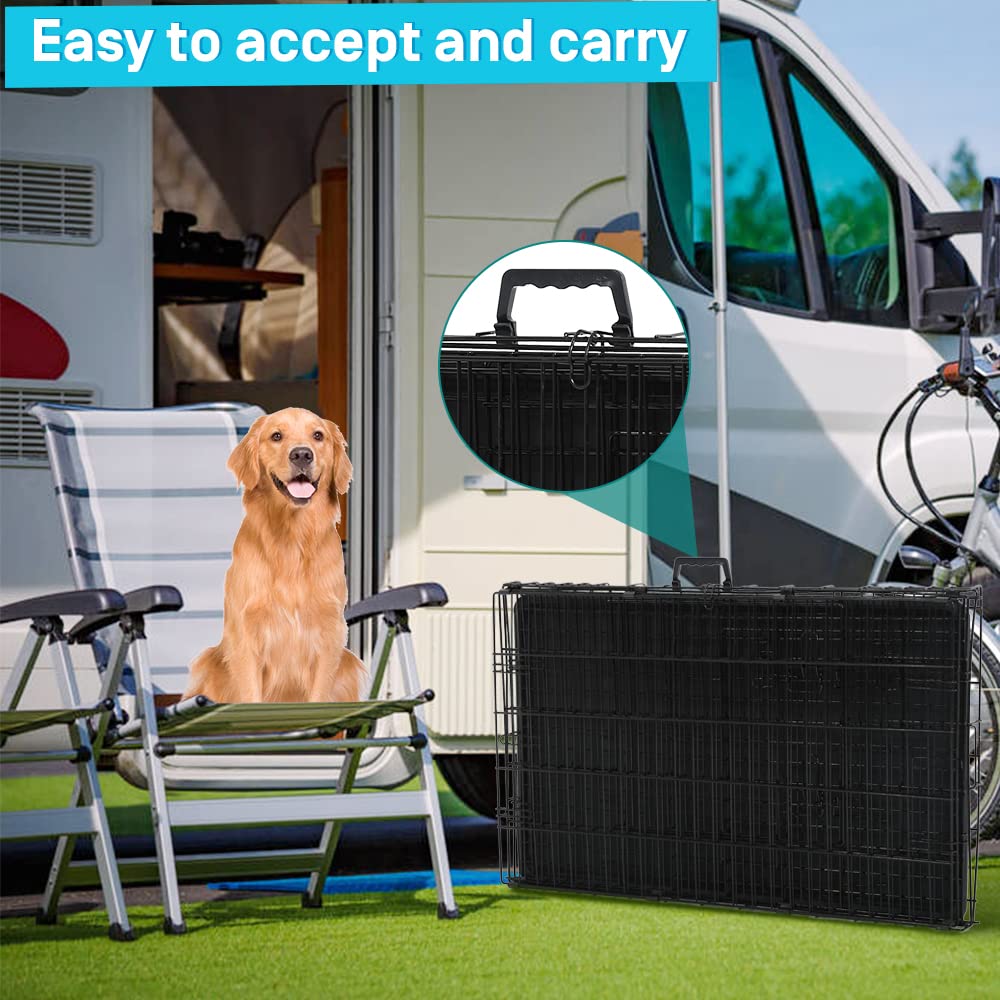 Folding Metal Dog Crate with Tray & Divider A5598