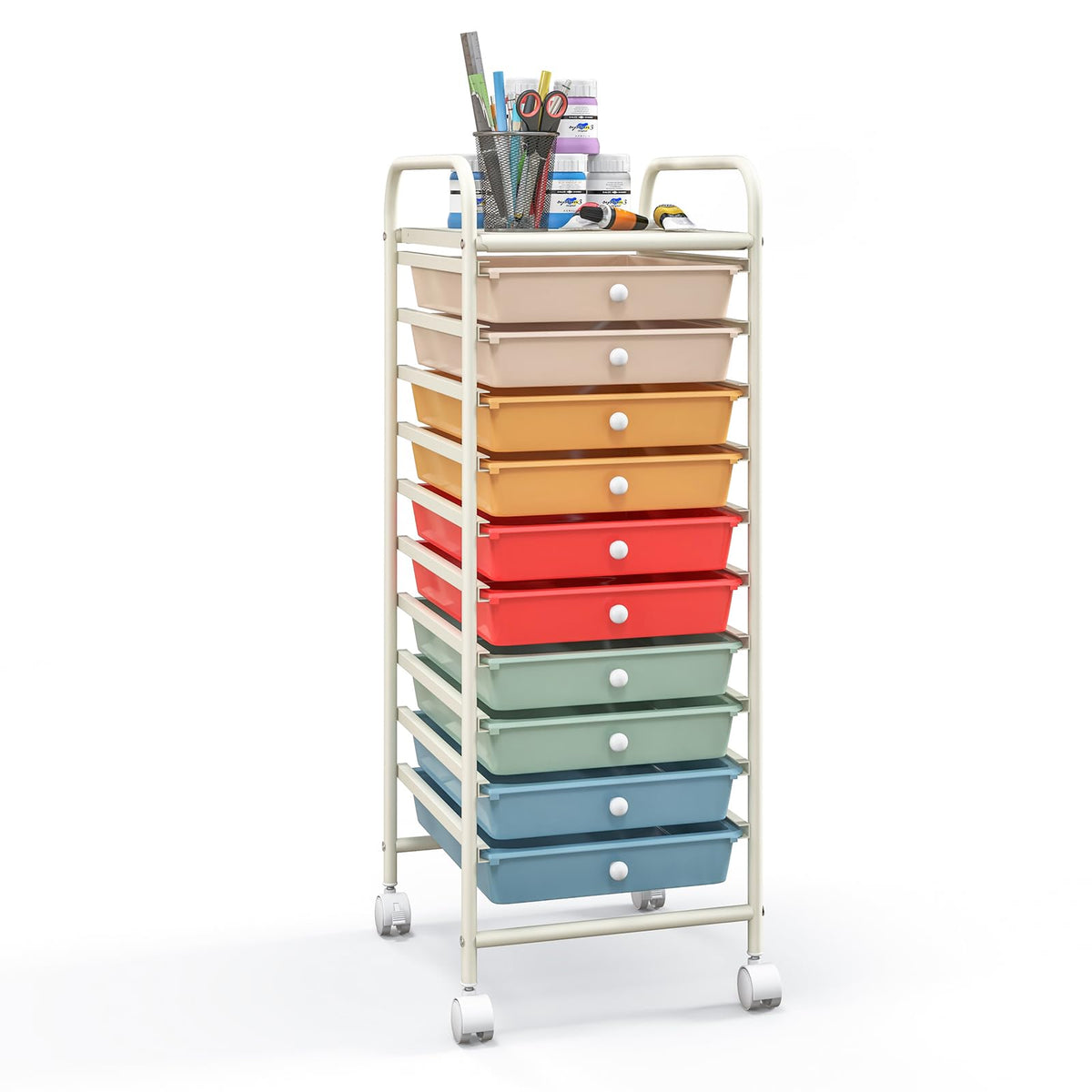10 Drawers Rolling Storage Cart with Wheels A9012