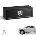 Underbody Truck Tool Box 27 x 10 x 10 Inch Heavy Duty Steel with Lock & Keys Black Q906