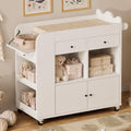 White 2 Drawer Baby Changing Table with Wheels K304441