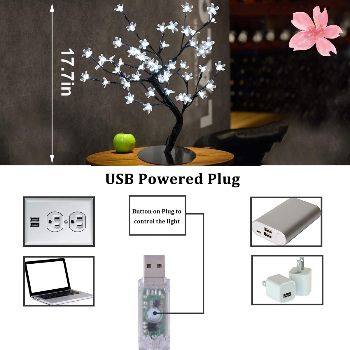 Color-Changing LED Cherry Blossom Tree Light P232