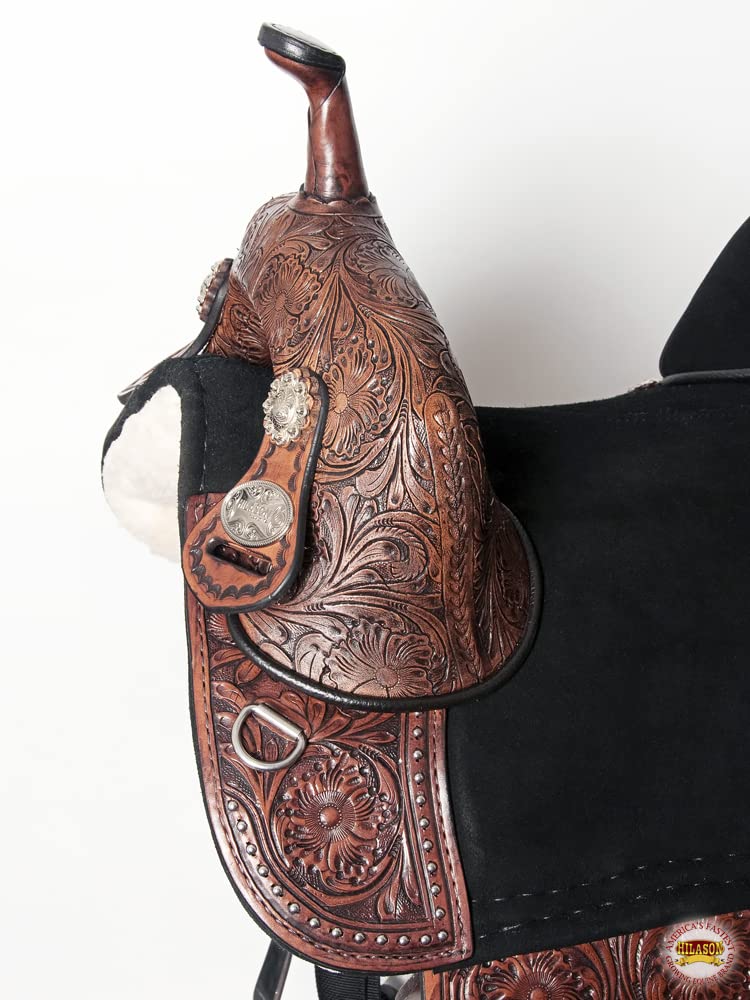 Western Horse Treeless Trail Barrel Saddle Leather I567