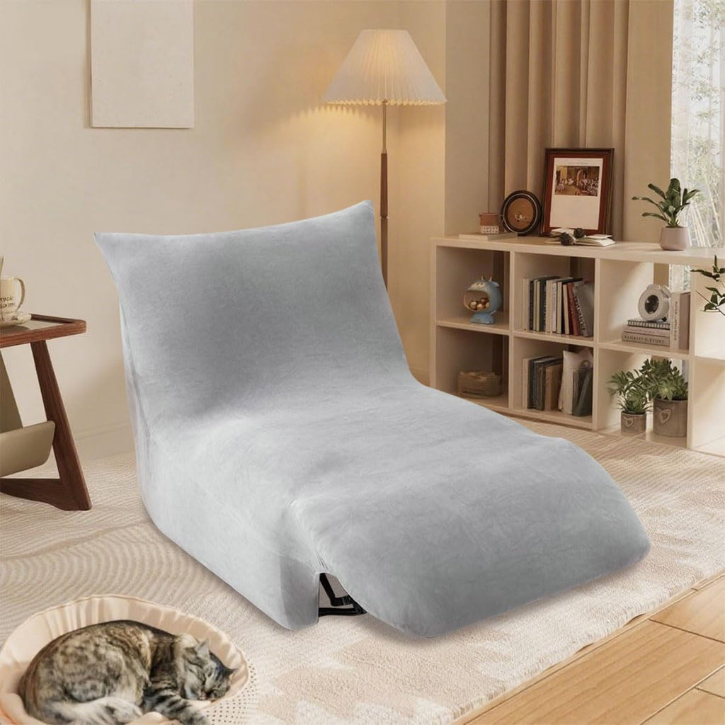 Light Gray Velvet Oversized Recliner Chair Cover N570