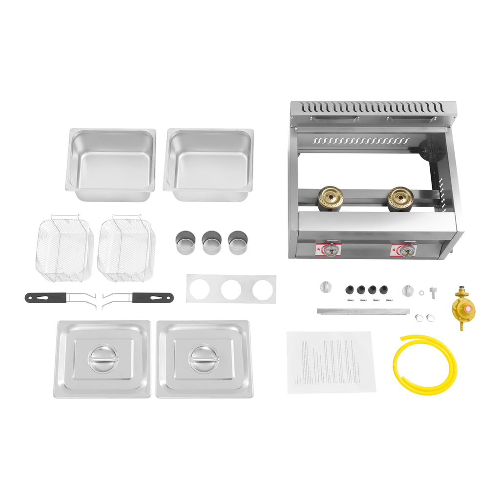 Stainless Steel Countertop Gas Deep Fryer with Basket N259855