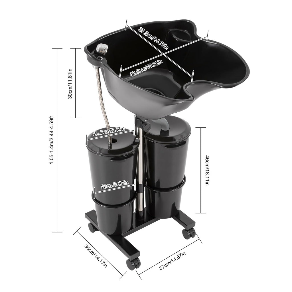 Portable Electric Shampoo Bowl with 2 Water Buckets S9852