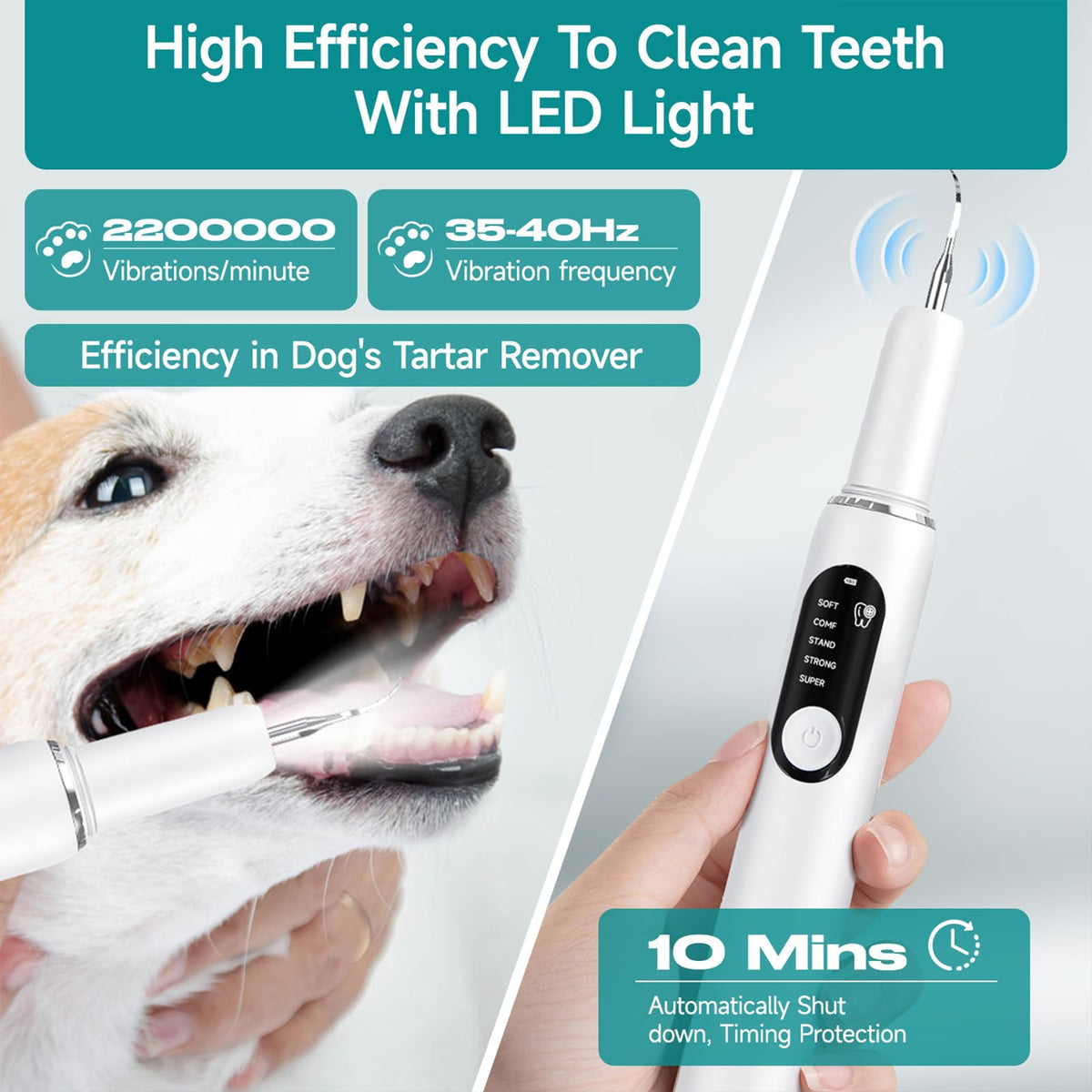 Dog Plaque Remover with LED Light Electric Toothbrush E1092