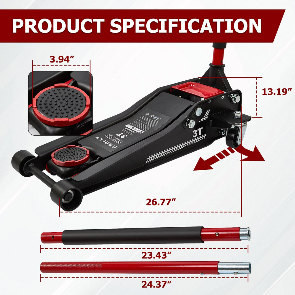 3 Ton Low Profile Steel Floor Jack G9599