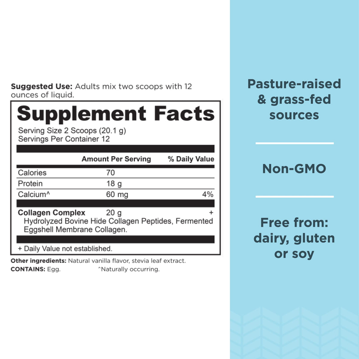 Hydrolyzed Collagen Peptides Powder Vanilla O1387