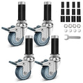 2 Inch Expanding Stem Caster Wheels with Locking Brake Set of 4 I122