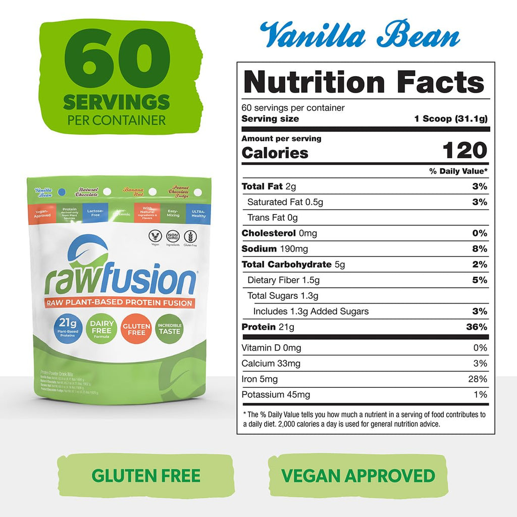 Vegan Protein Powder Vanilla Bean 60 Servings G4800