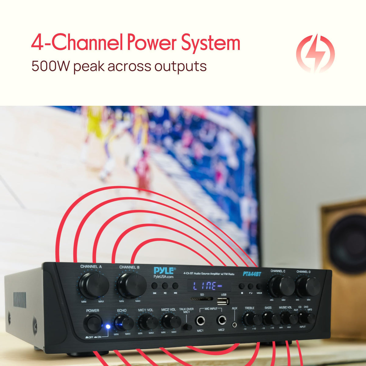 4-Channel Audio Amplifier with Bluetooth V9686