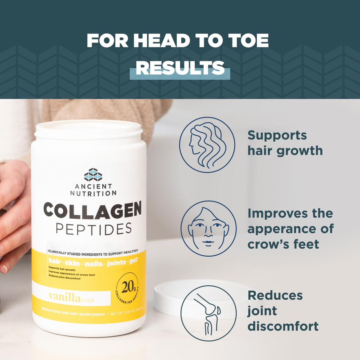 Hydrolyzed Collagen Peptides Powder Vanilla O1387