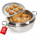 11-Inch Stainless Steel Deep Fryer Pot with Oil Thermometer S356441